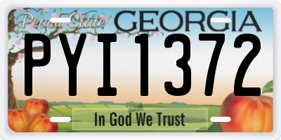GA license plate PYI1372