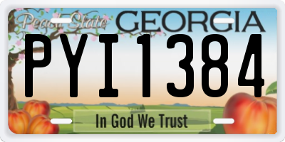 GA license plate PYI1384