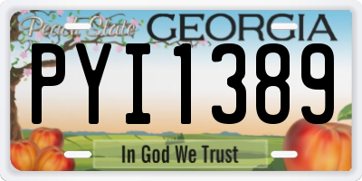 GA license plate PYI1389