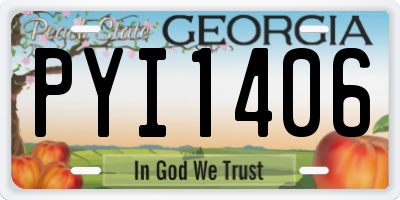 GA license plate PYI1406