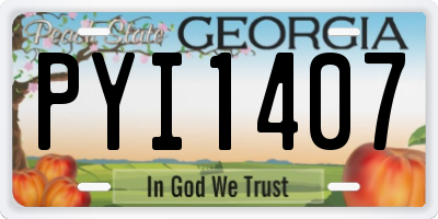 GA license plate PYI1407