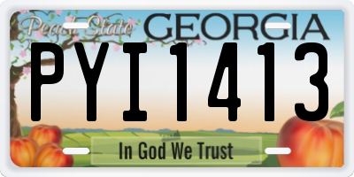 GA license plate PYI1413