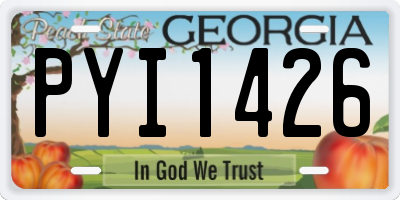 GA license plate PYI1426