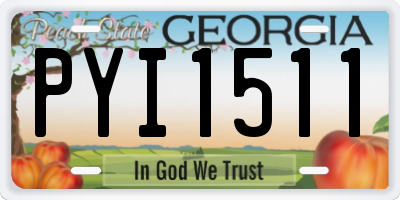 GA license plate PYI1511