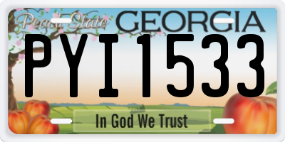 GA license plate PYI1533