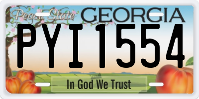 GA license plate PYI1554