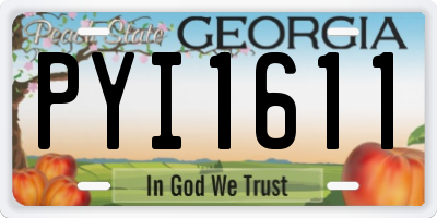 GA license plate PYI1611