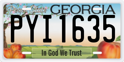 GA license plate PYI1635