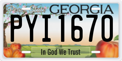 GA license plate PYI1670
