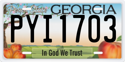 GA license plate PYI1703
