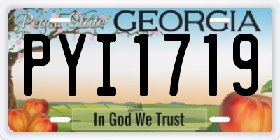 GA license plate PYI1719