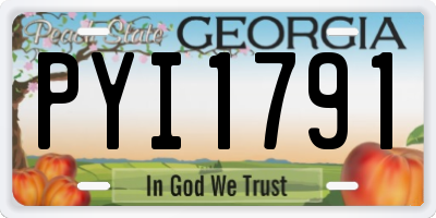 GA license plate PYI1791