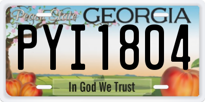 GA license plate PYI1804