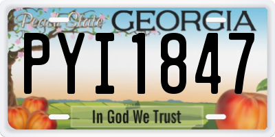 GA license plate PYI1847
