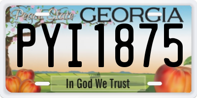 GA license plate PYI1875