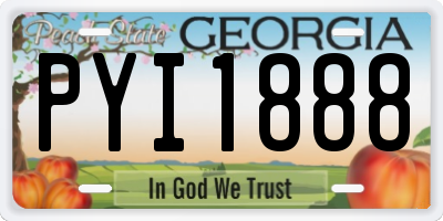 GA license plate PYI1888