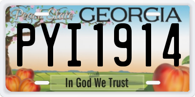 GA license plate PYI1914