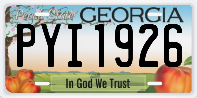 GA license plate PYI1926