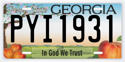GA license plate PYI1931