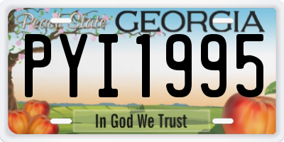 GA license plate PYI1995