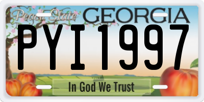 GA license plate PYI1997