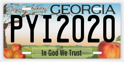GA license plate PYI2020