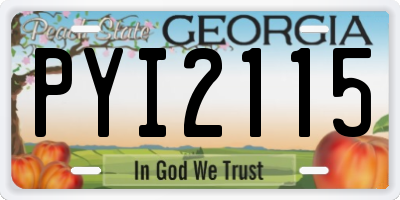 GA license plate PYI2115