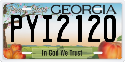 GA license plate PYI2120