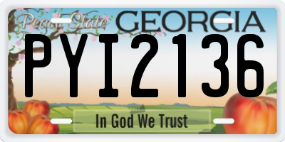 GA license plate PYI2136