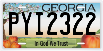 GA license plate PYI2322