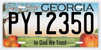 GA license plate PYI2350
