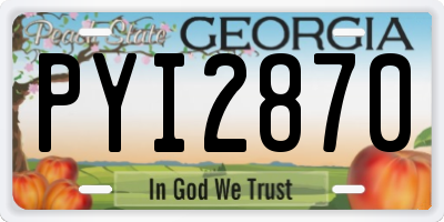 GA license plate PYI2870