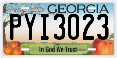 GA license plate PYI3023