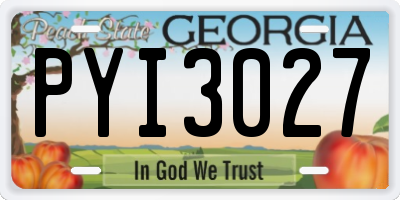 GA license plate PYI3027