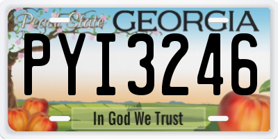 GA license plate PYI3246
