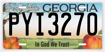 GA license plate PYI3270