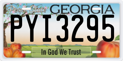 GA license plate PYI3295
