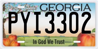 GA license plate PYI3302
