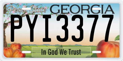 GA license plate PYI3377