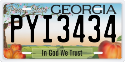 GA license plate PYI3434