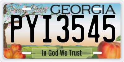 GA license plate PYI3545
