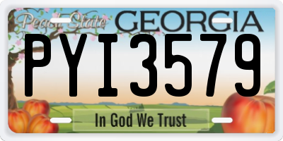 GA license plate PYI3579