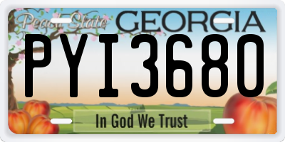 GA license plate PYI3680