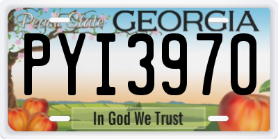 GA license plate PYI3970