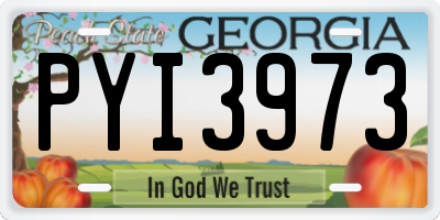 GA license plate PYI3973