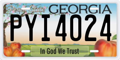 GA license plate PYI4024