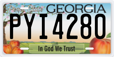 GA license plate PYI4280