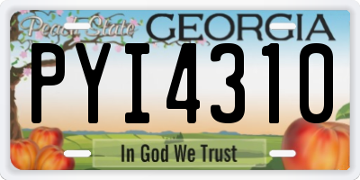 GA license plate PYI4310