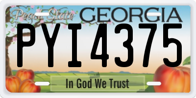 GA license plate PYI4375