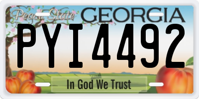 GA license plate PYI4492